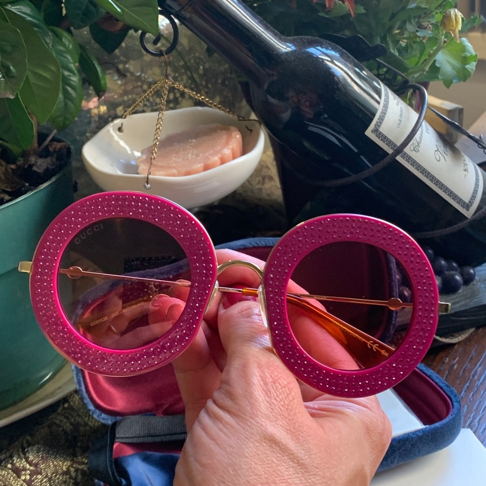 SOLD⛔️Authentic GUCCI 44 Round Crystals acetate/metal sunglasses - Picture 5 of 16